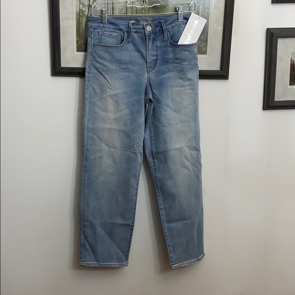 NWT ATHLETA SCULPTEK SLIM STRAIGHT JEAN AGATE WASH